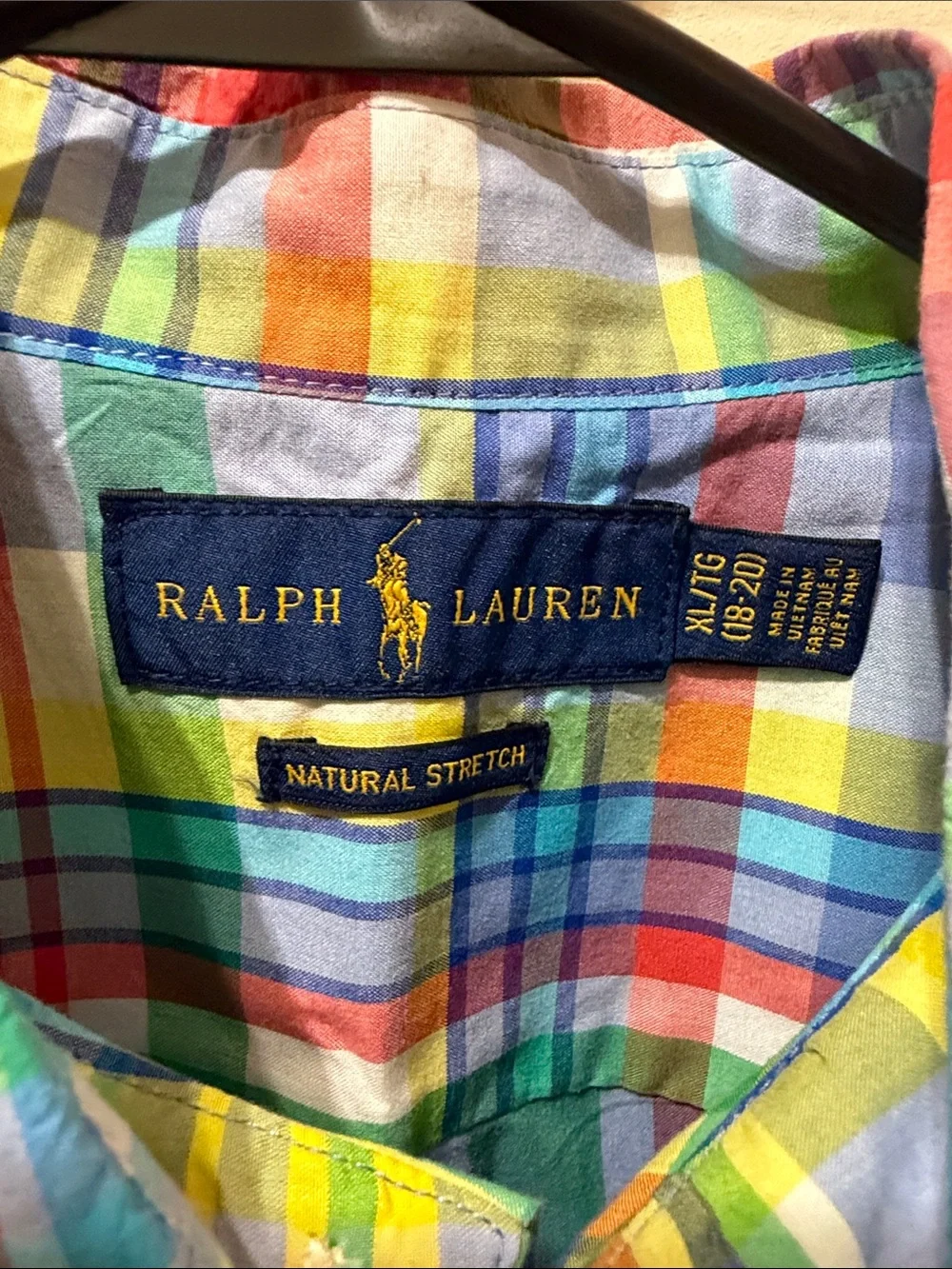 Ralph Lauren Plaid Button-Down Shirt - Blue/Green/Red/Yellow